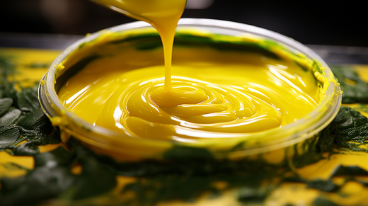 a yellow wax with cannabis extract being pored into a bowl