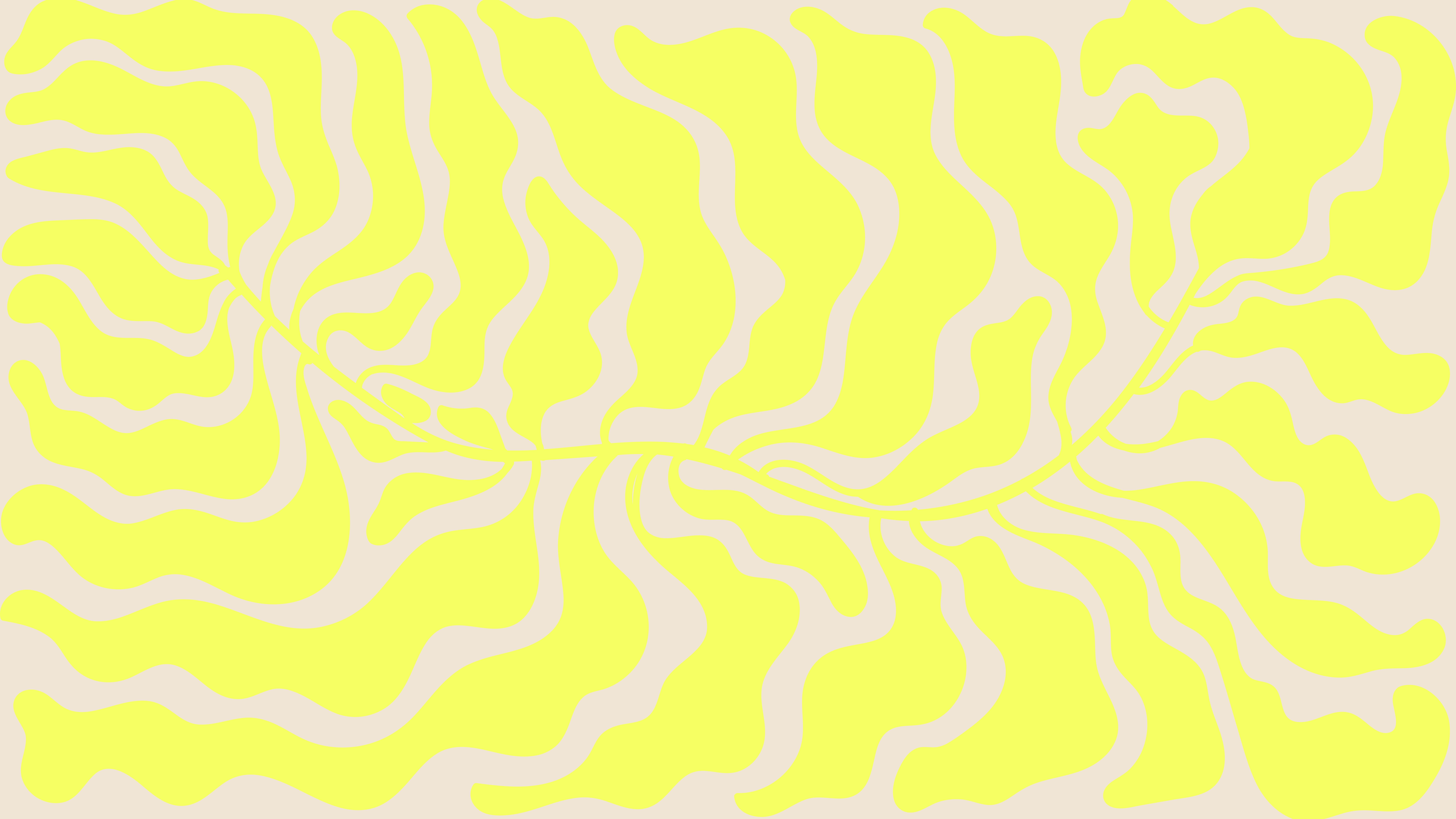 Neon yellow wavy pattern on a beige background