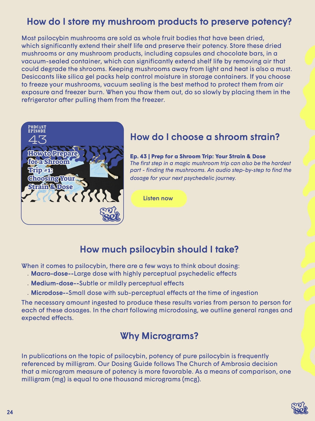 Psilocybin Guide – Safe Use, Dosing & Integration - SetSet